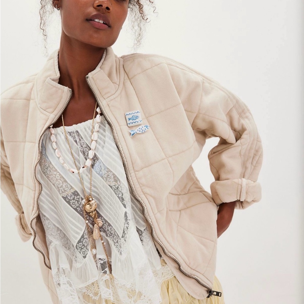 Free People Dolman Quilted Knit Jacket, XL, NWT
